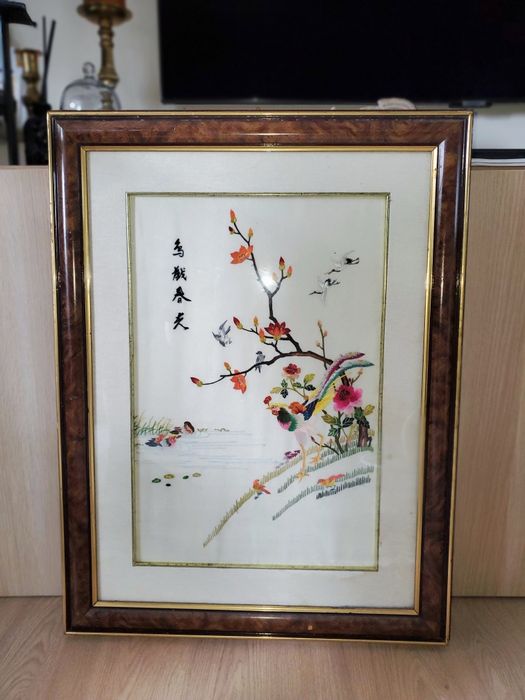Tablou broderie orientala pe matase