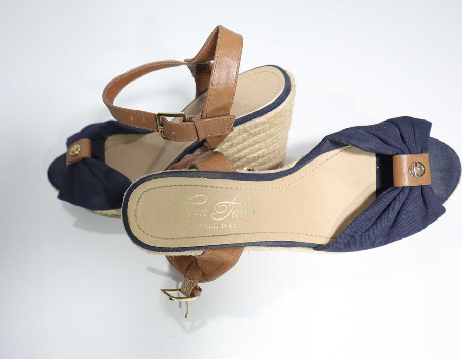 Sandale Tom Tailor cu Platformă - Stil Espadrile Navy & Tan - Mărimea 39