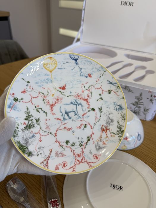 Christian Dior My First Dinner Set Toile de Jouy детски сет комплект за хранене