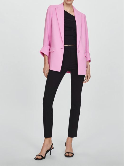 MANGO дамско розово сако тип блейзър