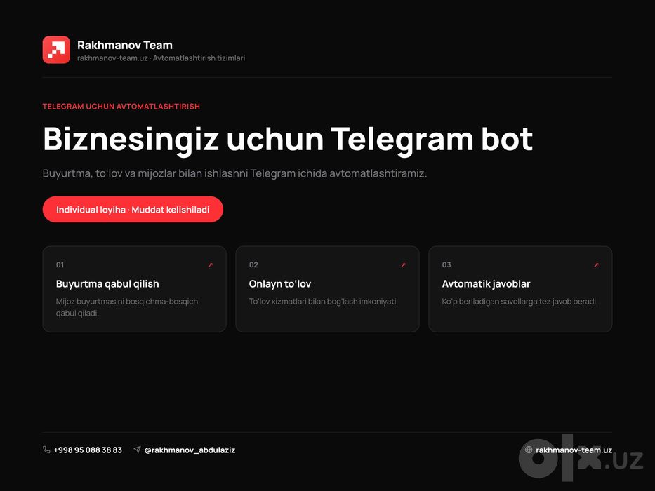 Telegram bot yaratish | Создание Telegram-бота