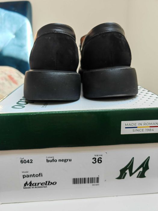 Mocasini negri femei din piele