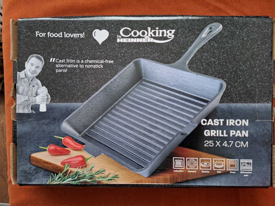 Tigaie grill gratar Cooking by Heinner, fonta pura, 25 x 4.7 cm