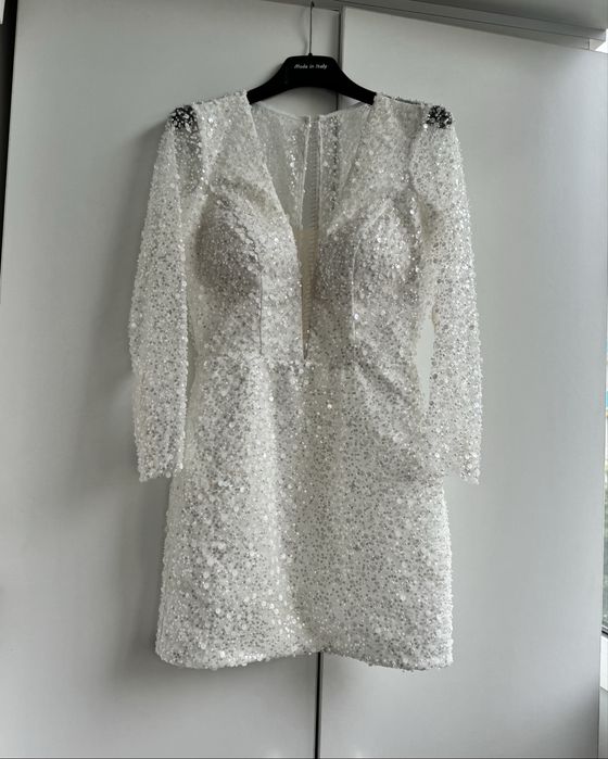 Rochie perle & paiete cununie/nunta XXS-XS