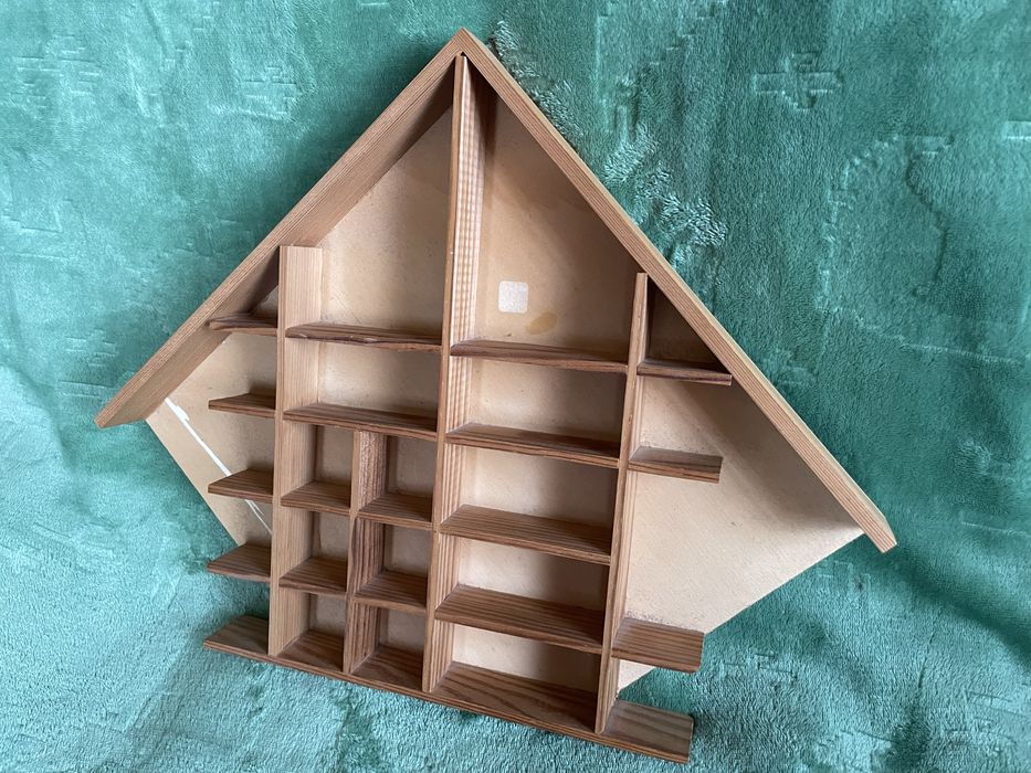 3бр френски винтидж етажерки от дърво миниатюри за стена