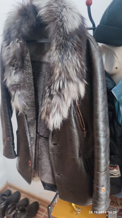 Кожаная дублёнка мужская