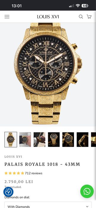 Ceas elvetian Louis XVI Palais Royale editie limitata , cadran 43mm