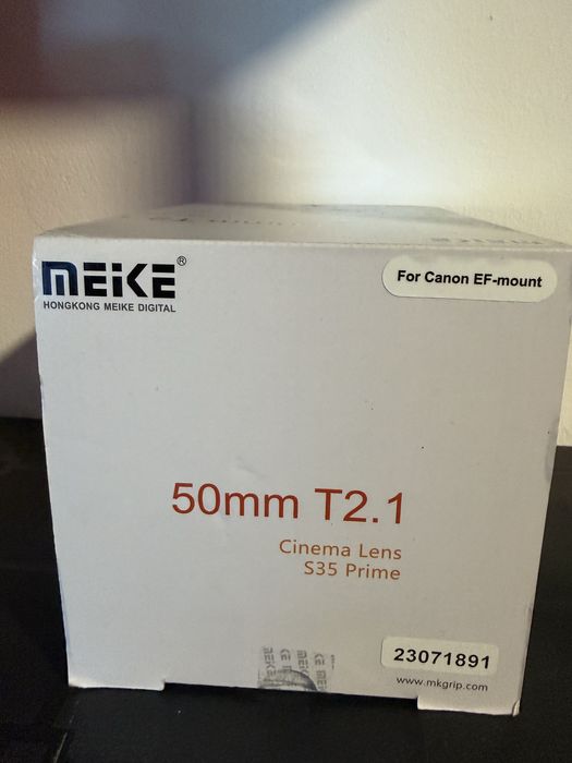 Obiectiv meike 50mm t2.1 s35 cine lens cu montura canon EF