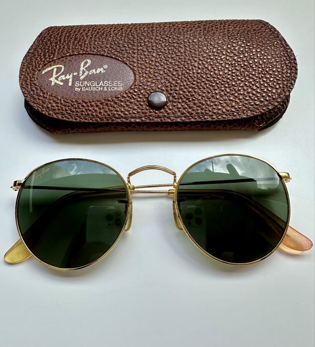 Vintage Ray-Ban Bausch & Lomb USA Round G15 Gold – Original Case