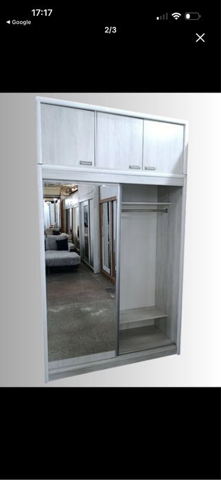 Шкаф 130/250 светло серый , очень удобный большой ,