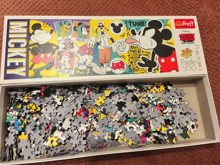 4 Puzzle  Mickey (Panorama si Frieds), Turn Eiffel si Notre Dame