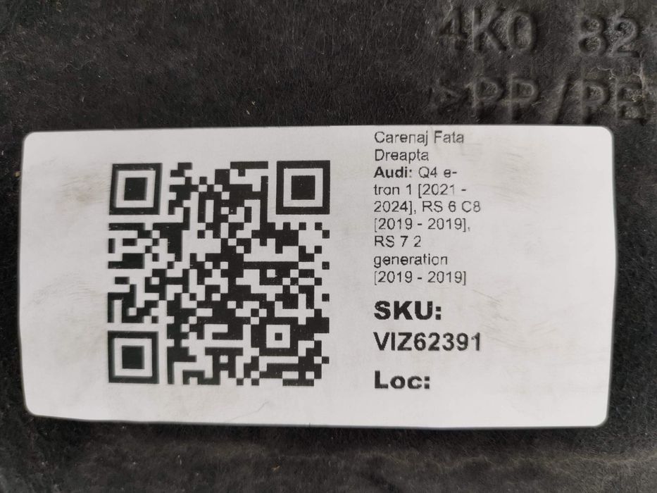 Предна дясна броня / Preden desen bronya Ауди Кю4 е-трон / Audi Q4 e-t