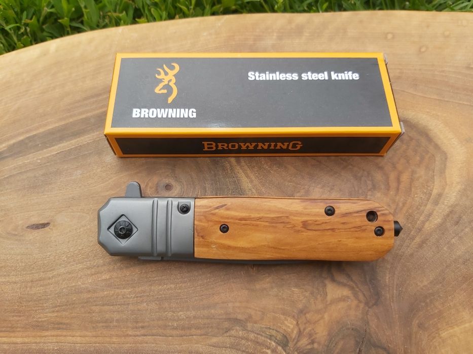 Сгъваем джобен нож Browning с дървена дръжка DA343