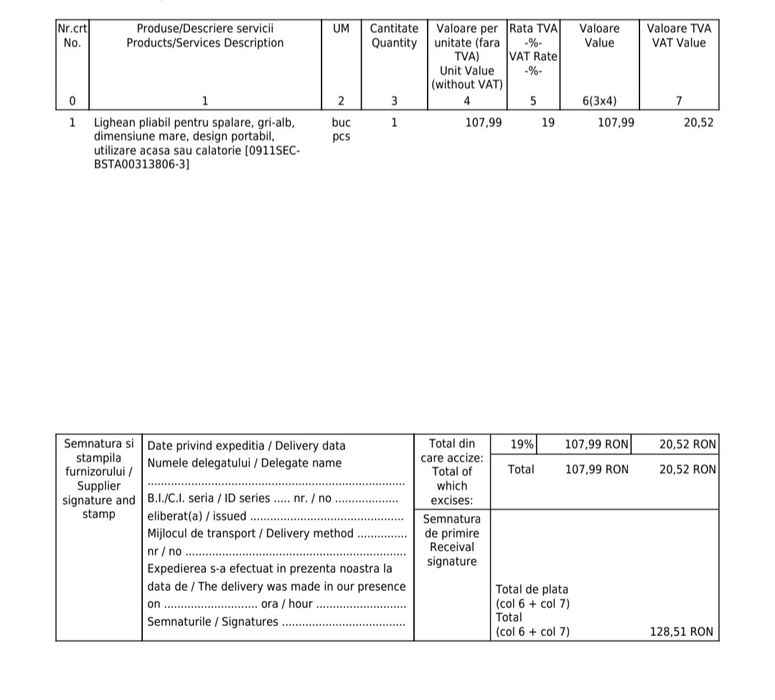 Lighean pliabil portabil NOU 70% Reducere