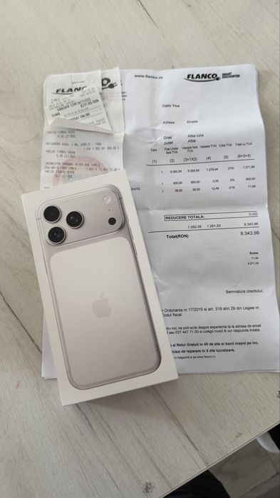 Iphone 17.pro Max silver 256 gb nou