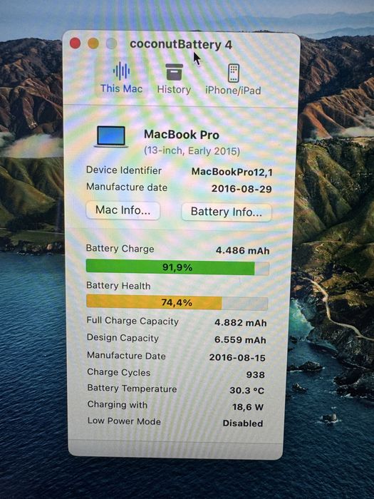 MacBook pro 13inch  early 2015