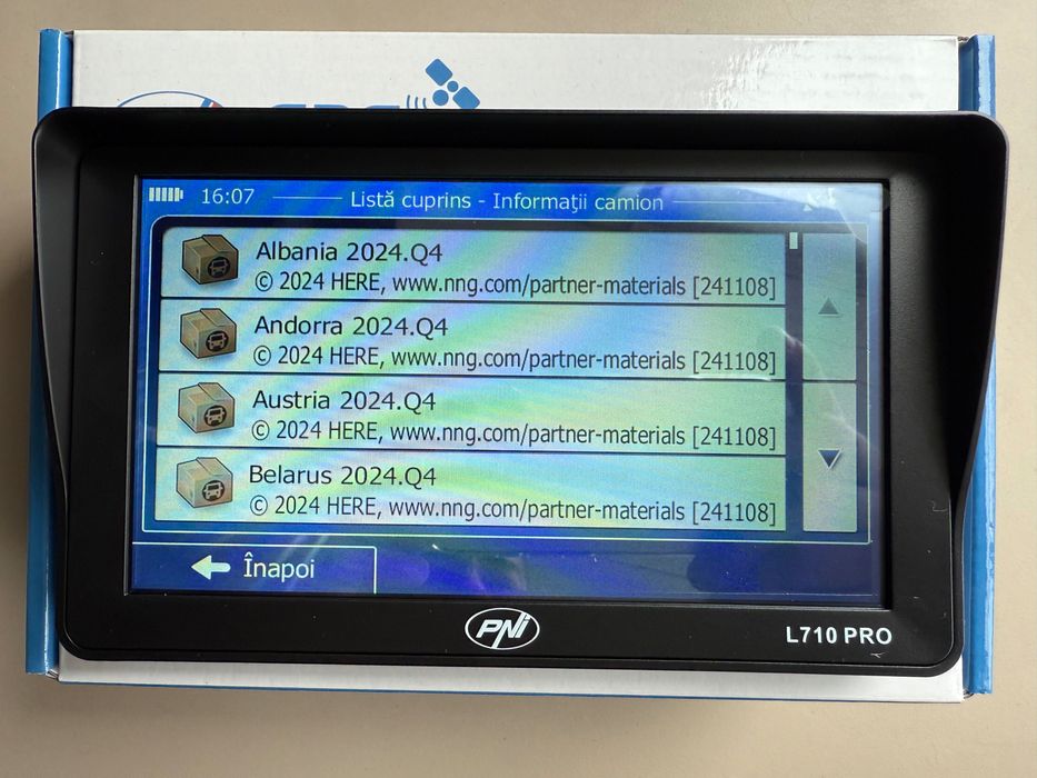 GPS nou PNI L710 Pro Harti 2025 Q2  camion/autocar/autoturism