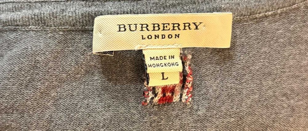 Bluza Burberry gri, maneca lunga, mar. L