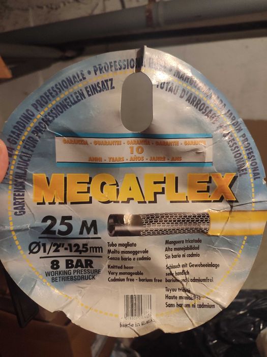 Furtun profesional 1/2 Tol Aquafix Megaflex Italia, Rola 25 m, 3 straturi PVC, Galben      0 opinii Spune-ţi opinia
