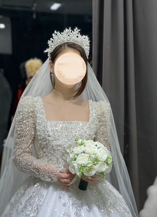 Корона + подарок сережки кафф