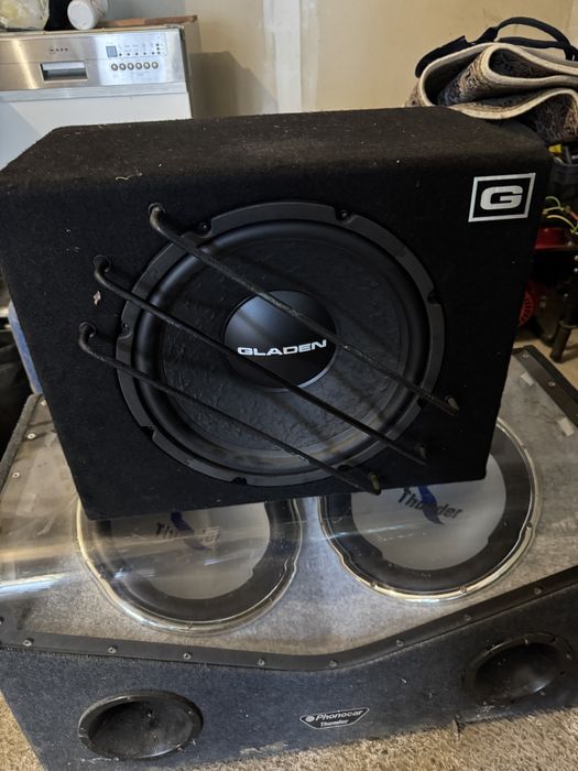 Subwoofer 2x boxe thunder - gladen cu o boxa