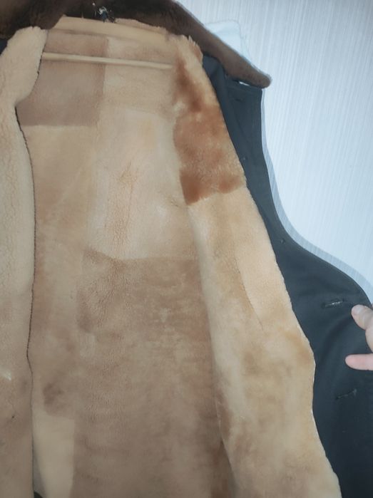 Мъжка шуба с кожена подплата