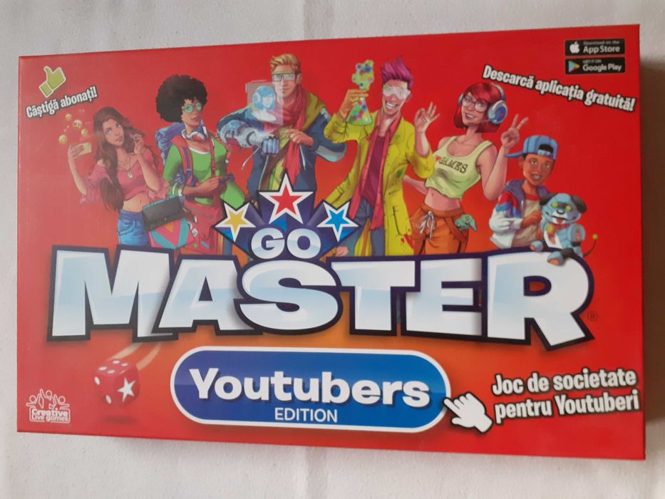 Joc de societate Go Master Youtubers, recom.8+, nou, sigilat, de cadou