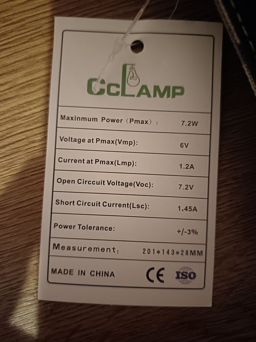 Panou Solar Fotovoltaic Portabil CCLamp Tip Husa