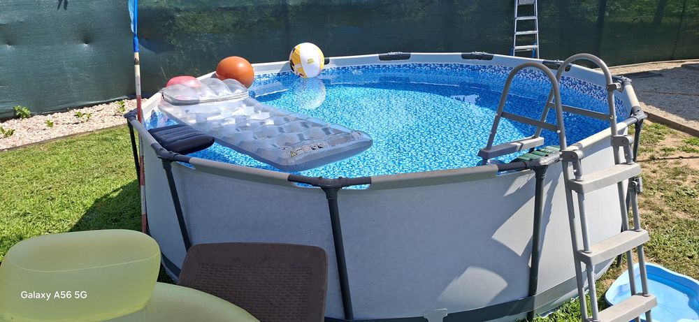 Piscină cadru metalic 3,66x1 m, utilizată, stare bună+accesorii. m.
