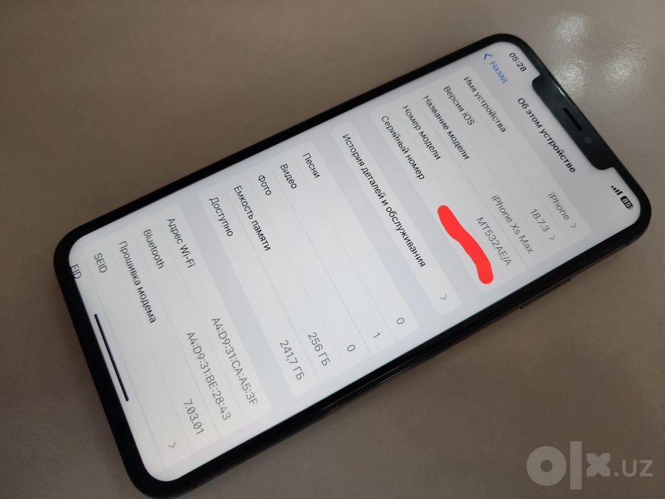 Iphone Xs Max EA/A 256GB Ideal Tinuu Face xammasi ishlidi