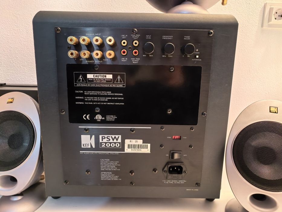 Sistem audio KEF subwoofer PSW 2000 sateliti HTS 2001 speakere boxe