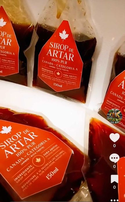 Sirop de arțar 100% pur  import Canada, calitate premium (150 ml)