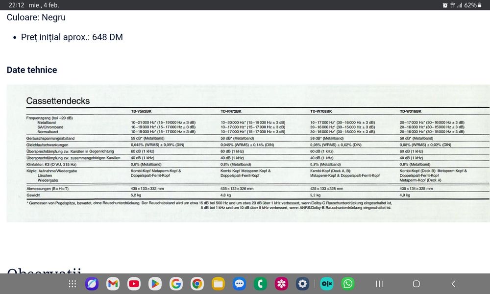 Jvc TD-V562. Un super deck. 3 Head DDD drive.  Preț fix !