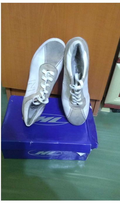 Sneakers/ Adidasi/ Pantofi sport cu platforma, alb-gri Eifa Collection