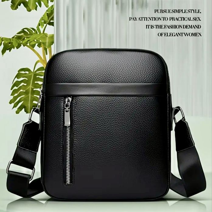 Мъжка кожена чанта с голяма вместимост/Елегантна и Стилна -10%Промоция