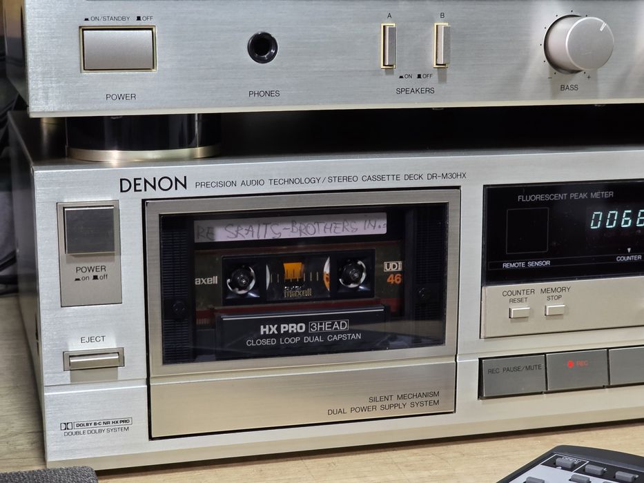 Linie audio DENON, deck dr-m30hx, 3 head, receiver, cd player, boxe