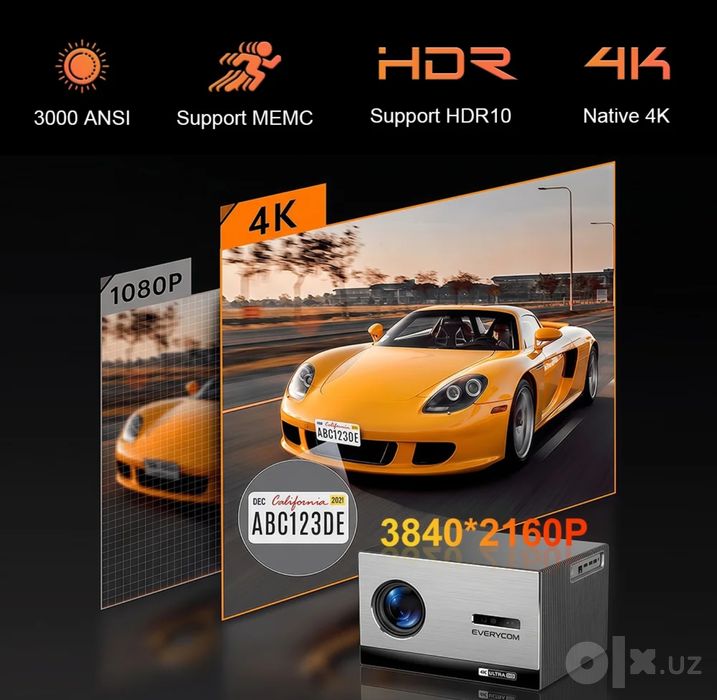 Everycom 4K Cinelux 3000ansi lumens 2/32gb