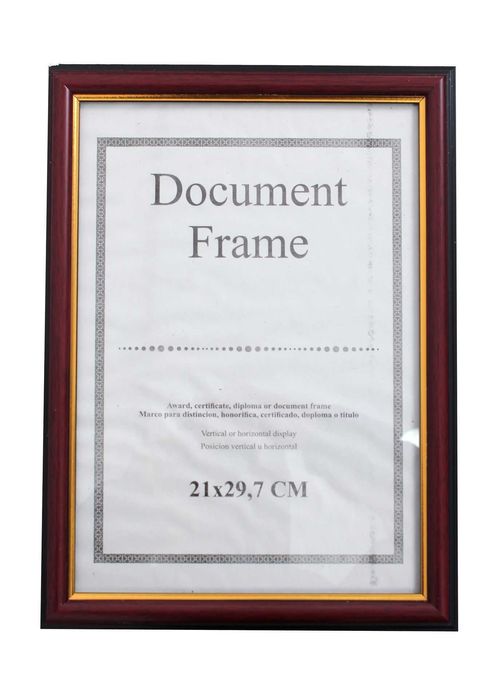 Рамка А4 для сертификата , со стеклом. Размер 21*29,7 см
