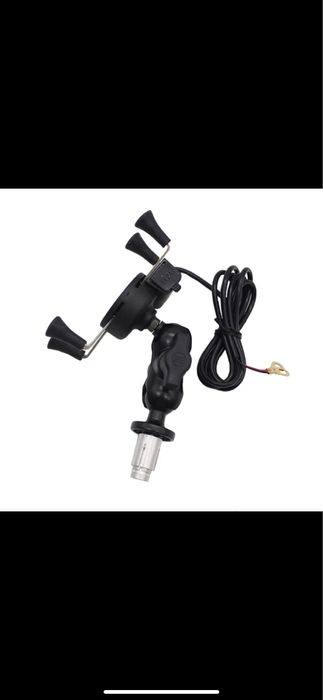 Suport telefon moto Ram Mount X grip cu prindere in jug incarcare usb