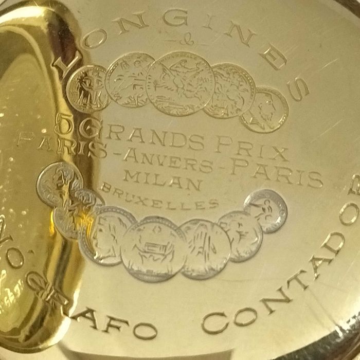 LONGINES джобен часовник, златен 18к, хронограф, перфектен,много рядък