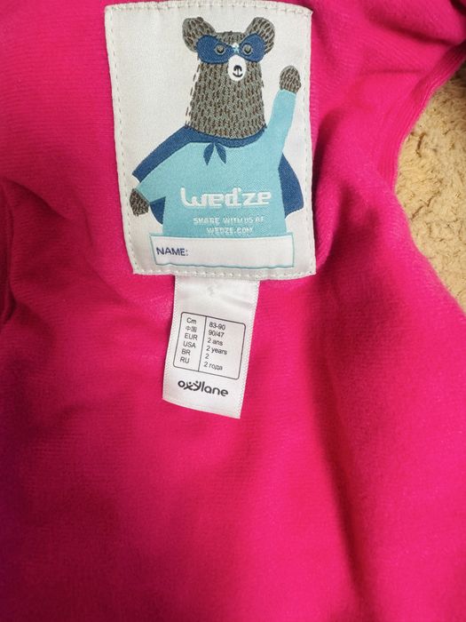 Pantaloni copii impermeabili/sky Wed’ze sky 92 cm