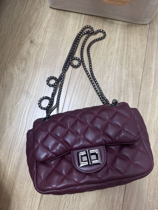 Сумка через плечо бордовая