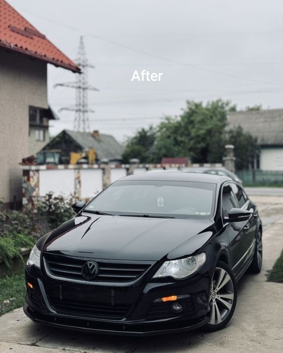 Spoiler Lip Prelungire Bara Față VW Passat CC R-Line Facelift Negru