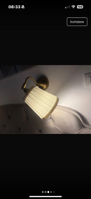 Aplica ikea arstrid cul alb din alama, stare foarte buna