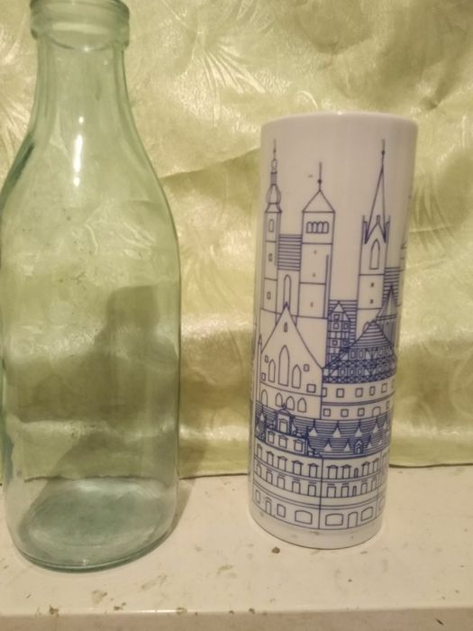 Ваза немецкая бутылка 1 литр молока 1951 года кольца серебро российско