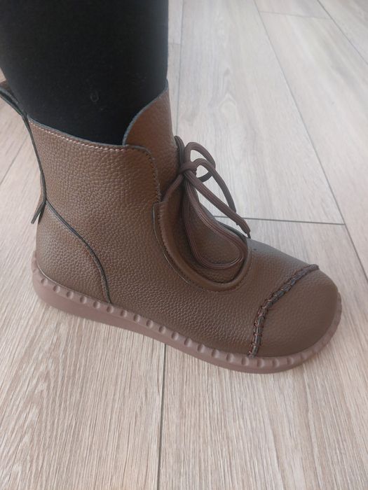 Кафяви удобни обувки от естествена кожа