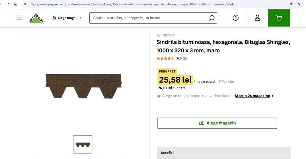Solzi acoperis/ bardoline/ sindrila bituminoasa