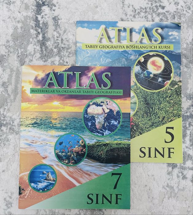 атлас география 5,7 класс, и контурные карты,atlas geografiyasi