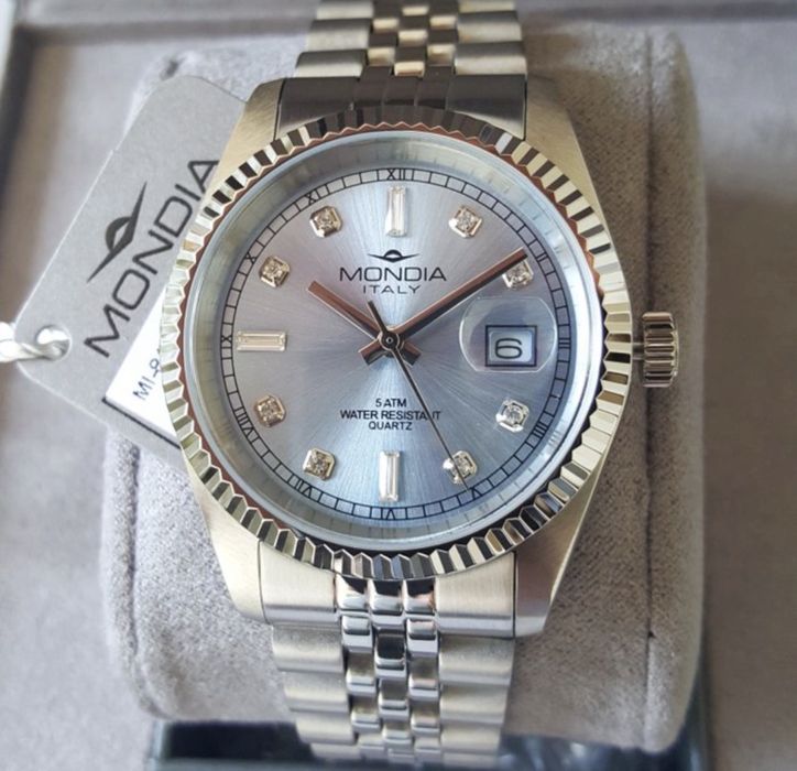 Mondia Ice – Tiffany Blue Dial – 8 Crystals – мъжки часовник, с кутия