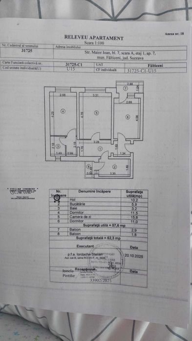 Proprietar Apartament 3 camere, Etaj 1 | Fălticeni, zona Maior Ioan | Centrală pe gaz